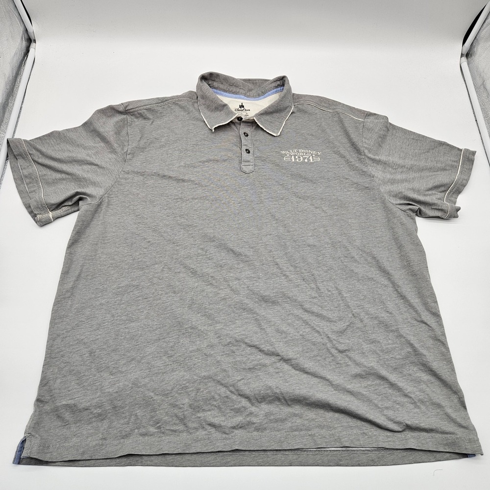 Walt‎ Disney World 1971 Embroidered Gray Polo Shirt XXL Authentic Parks